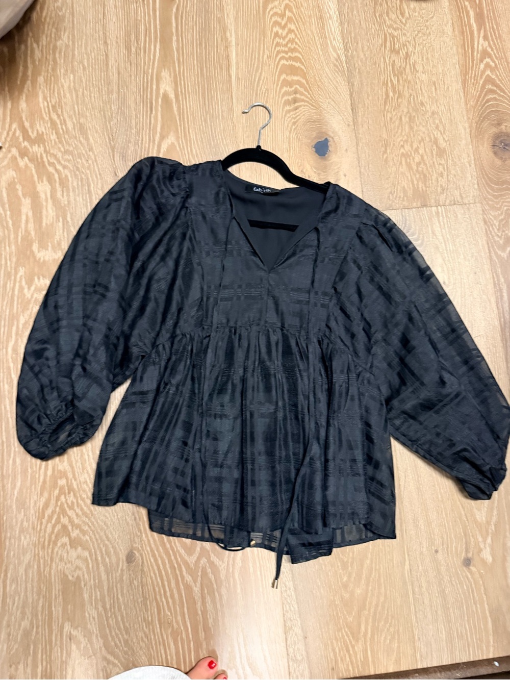 Black Windowpane Blouse